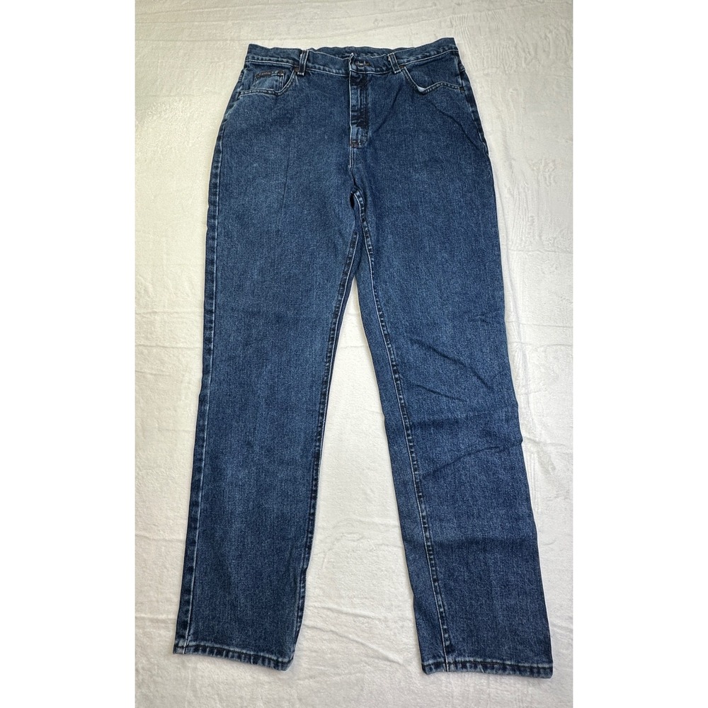 Riders by Lee Jeans Women 18L Blue Dark Wash Straight Leg High Rise Cotton